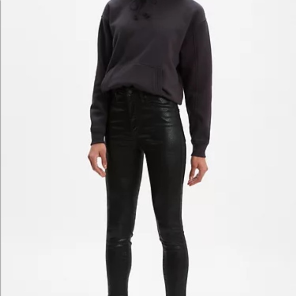 Levis Premium Mile High Ankle Snake Print Skinny Women’s Jeans, Black, 25 - Picture 2 of 10